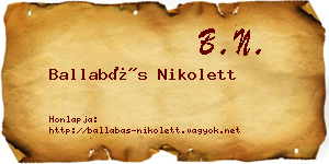 Ballabás Nikolett névjegykártya