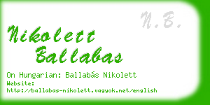 nikolett ballabas business card